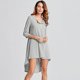thumbnail image 1 of Top túnica larga para mujer, minivestido con dobladillo irregular y camiseta con cuello redondo Romacci Gris claro XXXXL, 1 of 6