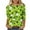 Green, variant on Women's Halloween Tee 3/4 Sleeve Crew Neck Ghost Pumpkin Graphic Shirts Plus Size Casual Cute Pullover Tops Loose Fit (XL, Purple)