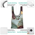 thumbnail image 5 of Shopping Bag 17.5×4.5×15in Crack Resistant Waterproof Super Large Capacity Reusable Extended Handle Can Be Carried Or One Shoulder Green And Brown Gold Marble, 5 of 8