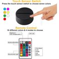 thumbnail image 4 of 2Pack 3D Night LED Light Lamp Base, FYBTO 16 Colors LED Lights Base with Acrylic Lights Display Base, Remote Control and USB Cable, Colourful Lamp Base Decor for Bedroom Kidsroom Shop, 4 of 5