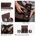 thumbnail image 3 of Hiram Leather Watch Roll Travel Case,Vintage Crazy Horse Leather 2-Slots Watch Box with Removable Velvet Pillows, Secure Metal Clasp, Perfect for Daily Display & Business Travel，Coffee, 3 of 7
