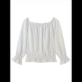 thumbnail image 3 of Blusas Elegantes con Hombros Descubiertos para Mujer, de Larga, con Volantes y Cintura Fruncida, Informales, para Fiesta, Grandes. 4XL, 3 of 8