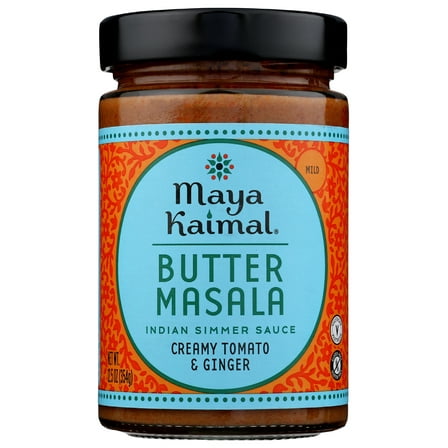 Pack of 6, Maya Kaimal Creamy Tomato & Ginger Butter Masala Indian Simmer Sauce, 12.5 oz