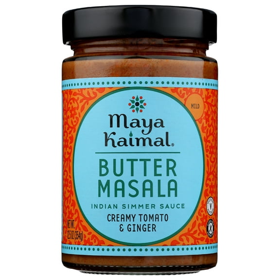 Pack of 6, Maya Kaimal Creamy Tomato & Ginger Butter Masala Indian Simmer Sauce, 12.5 oz