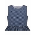 thumbnail image 6 of Sunny Fashion Girls Dress Cotton Dark Blue Polka Dot Floral Pocket Sleeveless Outdoor School Sundress 5 Years, 6 of 8