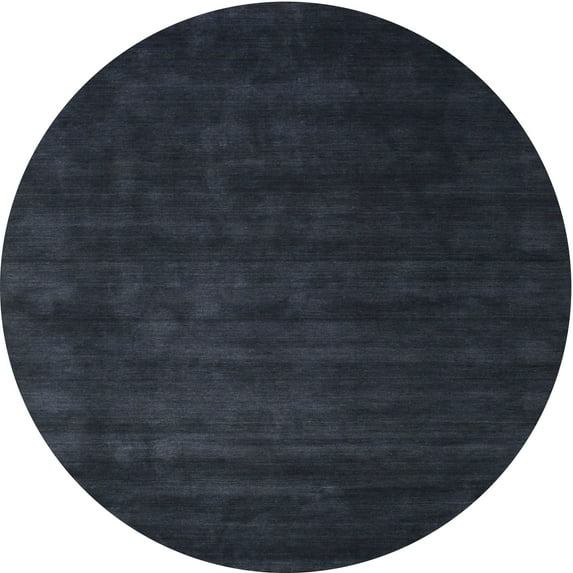 Ahgly Company Machine Washable Indoor Round Contemporary Dark Slate Gray Green Area Rugs, 7' Round
