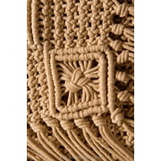 PacificPlex Womens Macrame Crochet Fringe Crossbody Bag Purse Boho, Beige