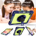 thumbnail image 6 of SaniMore for iPad 10th Generation 10.9" 2022 Case, Durable Bumper Case with Pencil Holder Shoulder & Hand Strap 360° Rotatable Kickstand Shockproof Protective Case for Boys Girls, Navy+Green, 6 of 9