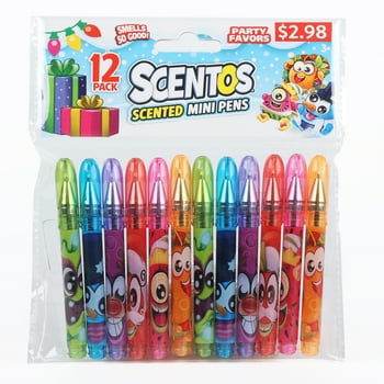 Scentos Scented 12ct Christmas Themed Assorted Color Mini Gel Pens - Great Stocking Stuffer - Ages 3+