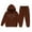 1#Brown, variant on Kiijoy Toddler Girls Outfits Letter Print Pullover Hoodie Jogger Pants 2Pcs Set, Sizes 2-3