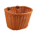 thumbnail image 2 of Lipstore Bike Basket with Adjustable PU Straps Handlebar Mount Lightweight Bike Accessory Brown, 2 of 8