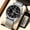 Black Silver-Spring Belt, variant on Men's watch with spring strap, high-definition digital display, luminous, waterproof, dual calendar, stylish and trendy business watch