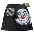 thumbnail image 3 of Pantalones cortos de mezclilla con estampado de payaso y grafiti de estilo hip hop lavado gótico americano, estilo Y2K, estilo casual clásico negro, pantalones anchos hasta la rodilla, 3 of 4