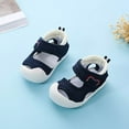 thumbnail image 3 of LNMQLPDBS Baby Boys Girls Summer Sandals Outdoor Beach Anti-Slip Soft Sole Toddler First Walker Shoes with Mesh Girls Sandals Size 1 Unisex Baby Anti Kick Breathable Wear Sandals Navy 3-6 Months, 3 of 5
