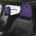 thumbnail image 4 of 2 PCS Car Headrest Cover, purple Leopard print fashion Soft Car Seat Head Rest Cover Protector Interior Car Accessories Seat Covers for Cars Truck Auto Only Covers, 4 of 8