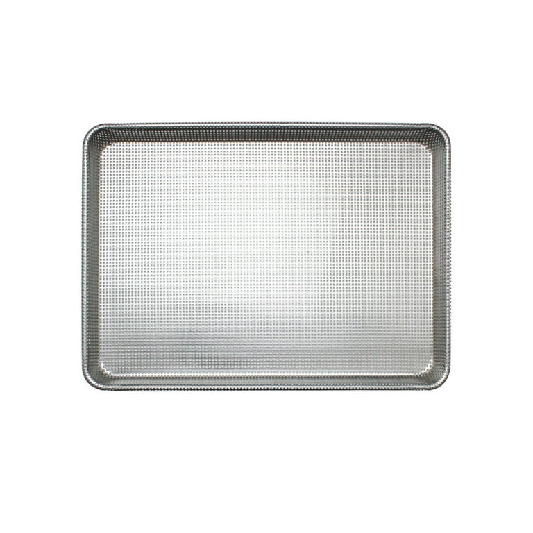 18 inchx 26 inch Full size, Fully Perforated Glazed Aluminum Sheet Pan, 16 Guage,2 Packs, Size: 26L x 18W, Silver