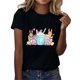thumbnail image 2 of Blusas de Manga Corta para las Mujeres Divertida Impresión Cuello Redondo Camiseta Vintage, Blusas de Primavera para las Mujeres, 2 of 4