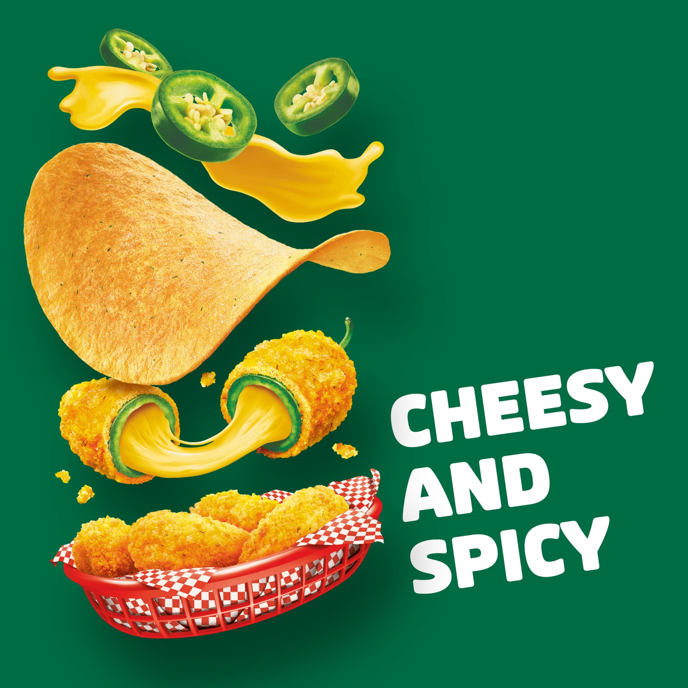 Pringles Cheesy Jalapeno Popper Potato Crisps Chips, Lunch Snacks, 5.5 oz Canister