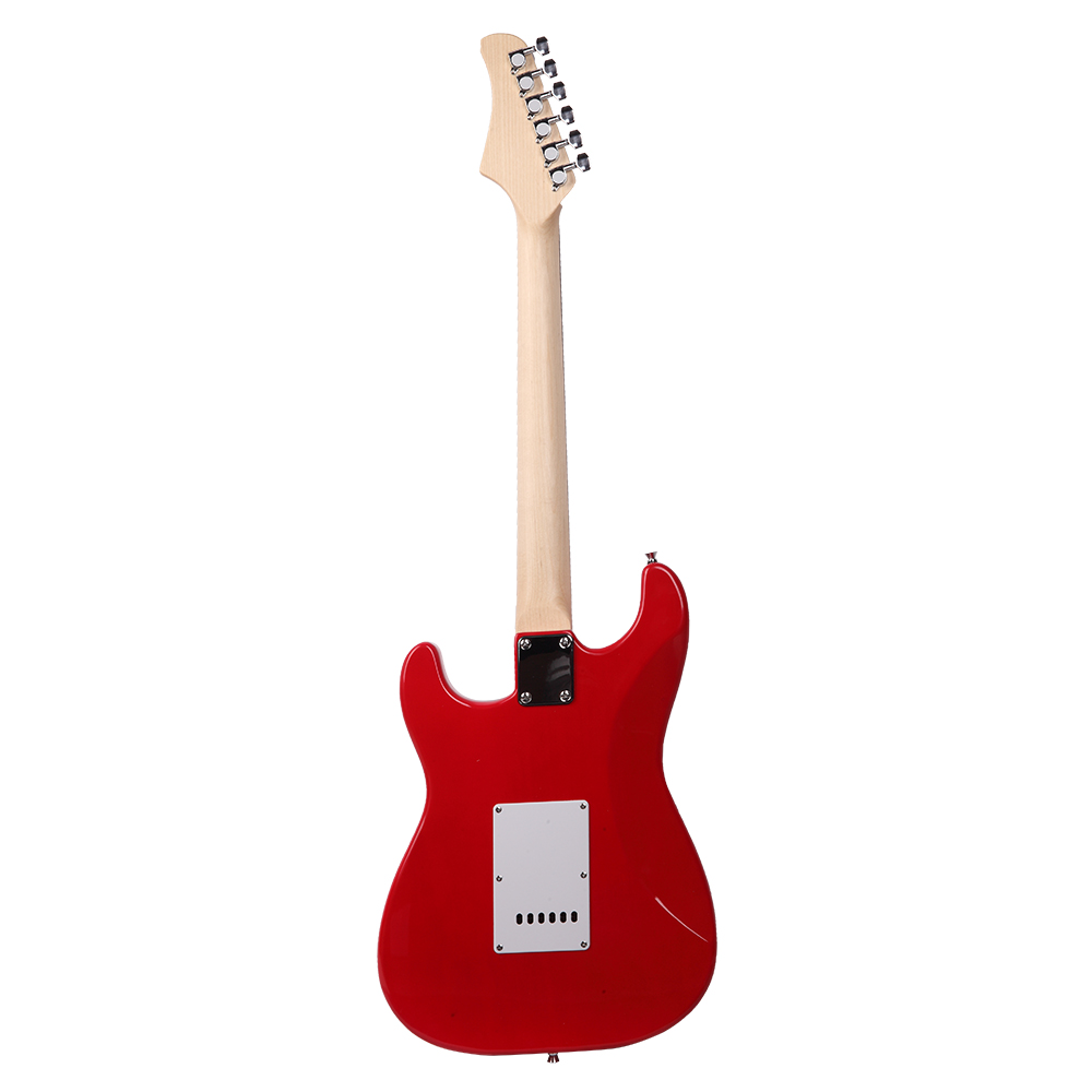 GST Rosewood Fingerboard Electric Guitar Bag Shoulder Strap Pick Whammy Bar Cord Wrench Tool Red