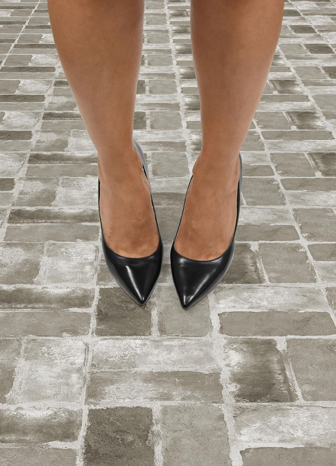 FloorPops Harvard Brick Grey Peel and Stick Floor Tiles Set of 20