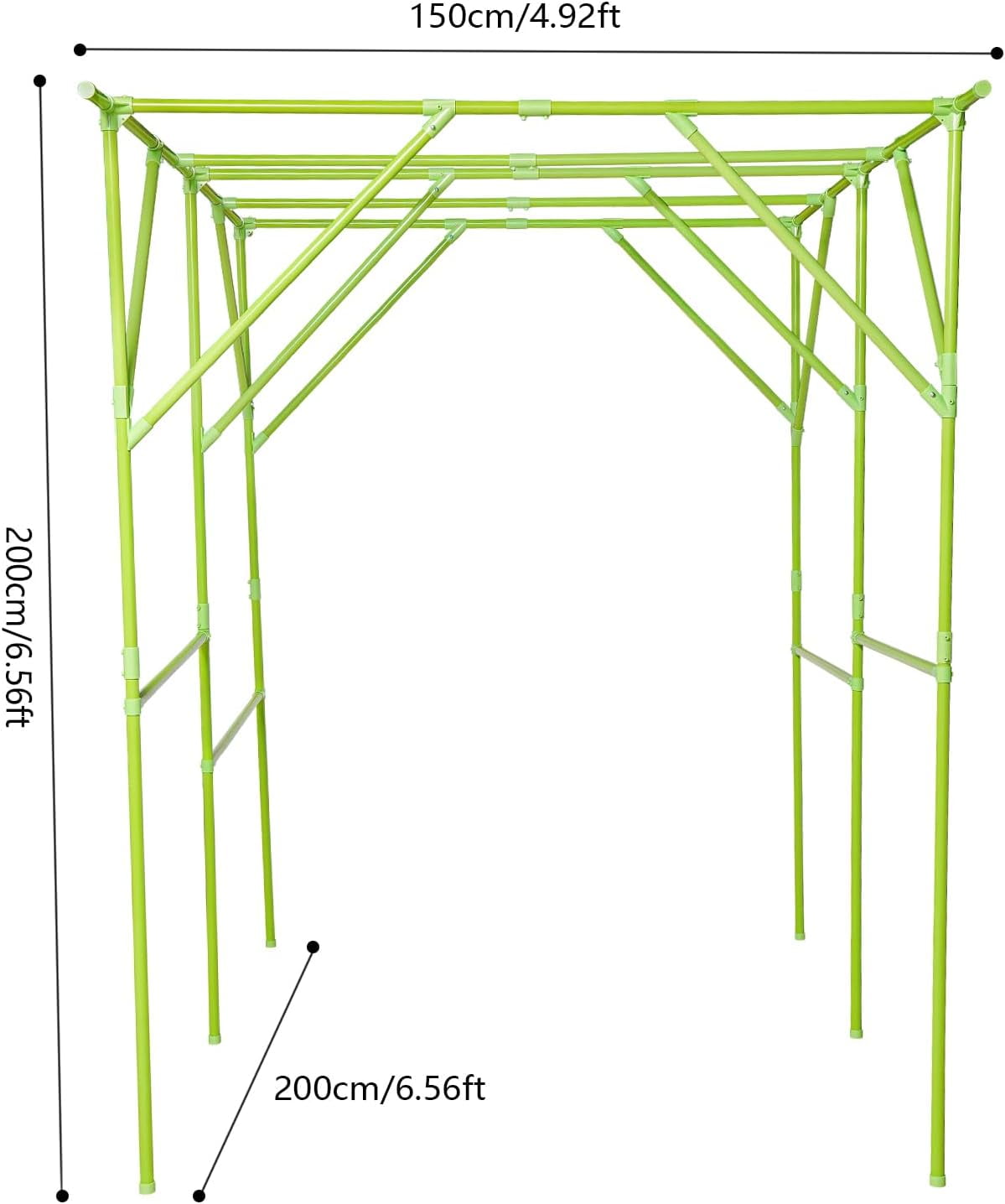Extra Large Garden Arch Trellis, Metal Arbor Pergola, Grape Vine Trellis Rack for Climbing Plants, Vegetables, Fruits, Cucumbers,Peas,Beans,Outdoor Yard,Garden Gazebo (Green, 78.74*59.06*78.74 in)