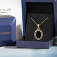 thumbnail image 5 of Gem Stone King 18K Yellow Gold Plated Silver Black Onyx Pendant Necklace for Women (5.84 Cttw, Oval 14X10MM, Gemstone December Birthstone, with 18 inch Silver Chain), 5 of 5