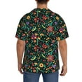 thumbnail image 5 of Fotbe Mexican Flower 1 print Short Sleeve Button Down Shirts for Men Casual Summer Beach Wrinkle Free Shirt-Medium, 5 of 7