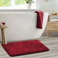 thumbnail image 6 of Nestl Absorbent Memory Foam Bath Mat Set Bathroom Rug, Red, 20"X30", 6 of 7