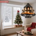 thumbnail image 2 of Stylish Metal Hanging Christmas Tree Wind Spinner - Black Outline with White Snowflakes & Orange Bokeh Lights for Garden Decor, 2 of 7