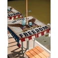 thumbnail image 2 of Outdoor Tablecloth with Umbrella Hole for Patio/Picnic/Party/Camping, Anniversary USA Flag Waterproof Table Cloth Square Cover Washable, Eagle Blue Red Vintage (54"x 54"), 2 of 9