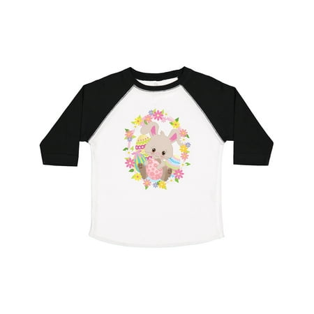 

Inktastic Easter Bunny with Flowers and Easter Eggs Gift Toddler Boy or Toddler Girl T-Shirt