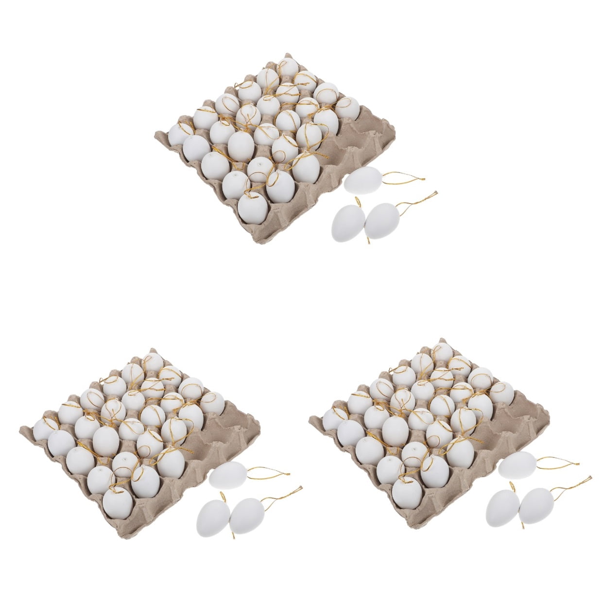 HOMEMAXS 3 Sets  of Unfinished Eggs DIY Easter Eggs Blank Eggs Graffiti Blank Eggs Simulated Easter Eggs Pendants