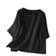 thumbnail image 2 of mfyjkho Tops De Gimnasio Para Mujer, Camisa Informal De Color Liso Con Botones Y Manga Corta Para Mujer, Cuello Redondo Tops De Gimnasio Para Mujer L, 2 of 5