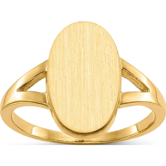 14K Yellow Gold 14.5X8.5mm Closed Back Signet Ring (Size 6) Made In United States rs184