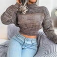 thumbnail image 3 of Womens Fall Fashion 2022! QLEICOM Sweaters for Women, Women's Fashion Casual Colorful Long Sleeve Off Shoulder Knit Sweater Crew Neck Sweater On Clearance, 3 of 6