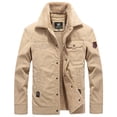 thumbnail image 1 of Chaqueta de algodón de invierno para hombre, chaqueta cálida con cuello grueso y forro de lana para mediana edad y jóvenes, chaqueta de algodón grande y suelta, 1 of 6