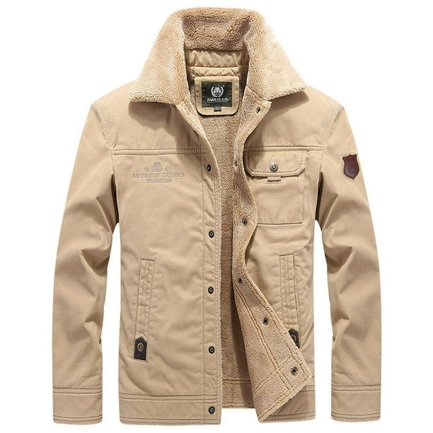 Chaqueta de algodón de invierno para hombre, chaqueta cálida con cuello grueso y forro de lana para mediana edad y jóvenes, chaqueta de algodón grande y suelta