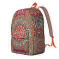 thumbnail image 2 of Colossal Capacity Boho Mandala Print Backpack for College Bound, Generous Laptop Space Bookbag, Durable School Essential for Work Commute, Perfect Gift, 2 of 5