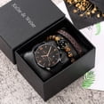 thumbnail image 2 of Reloj de pulsera para hombre con personalidad, conjunto de regalo, relojes de fecha de cuarzo de cuero de lujo con caja para regalo de novio, Idea para el Día del Padre Tan Jianjun  unisex, 2 of 2