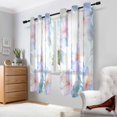thumbnail image 2 of Yayeee Window Curtains Light Filtering 63"x42" Grommet Panel Pair Home Living Room Decor, Pastel Flower Pattern, 2 of 7