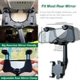 thumbnail image 3 of Rearview Mirror Phone Holder for Car, 360° Rotating Rear View Mirror Phone Mount with Adjustable Arm Length, Multifunctional Phone and GPS Holder Universal Car Phone Holder for All Smartphones, 3 of 5