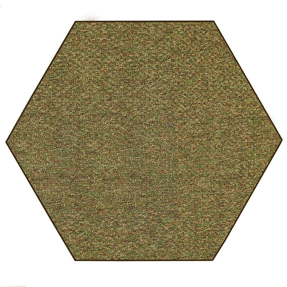 Outdoor Artificial Turf Mats with heavy duty non slip backing Camo Green - 4' Hexagon area rug