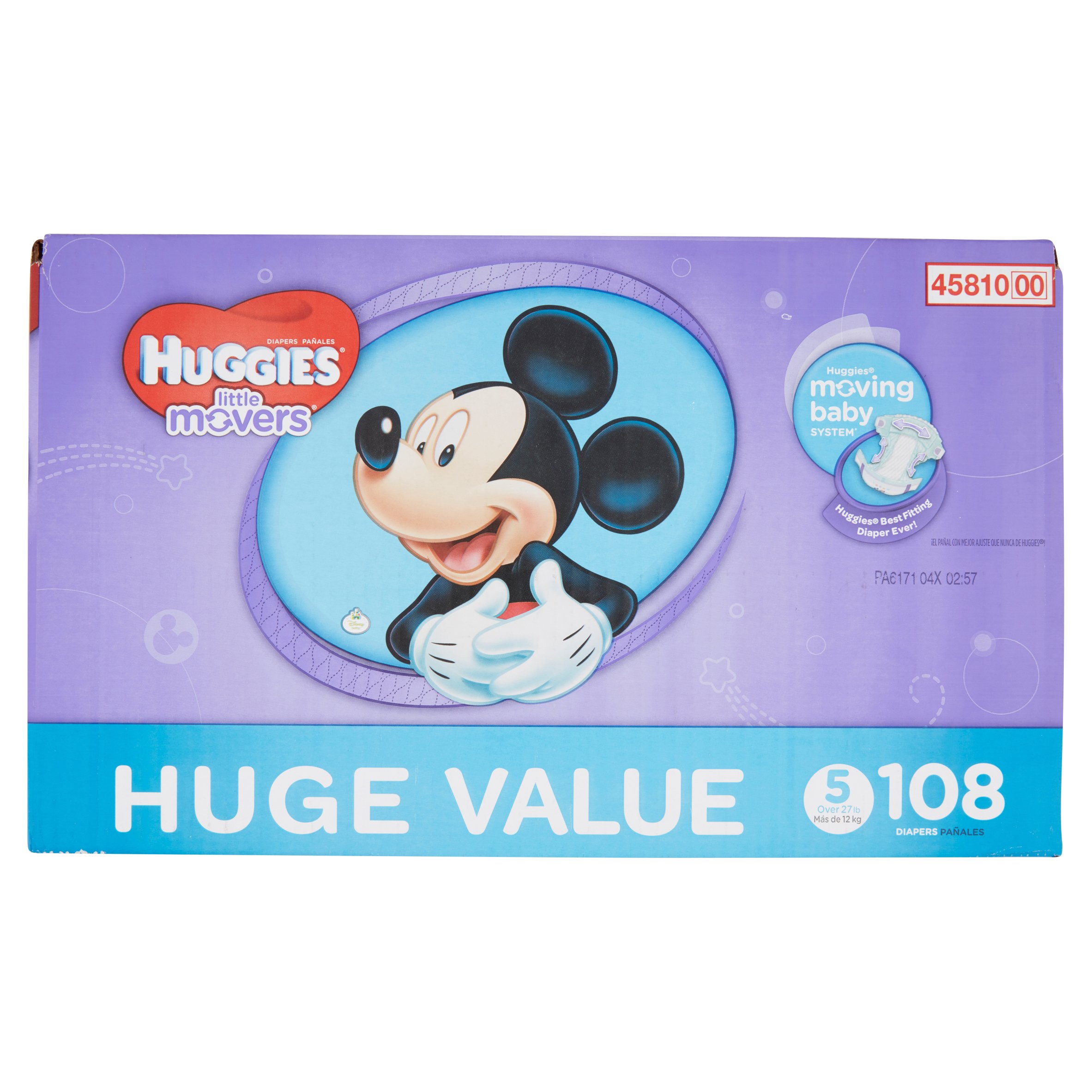 HUGGIES Little Movers Diapers, Size 5, 108 Diapers