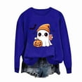 thumbnail image 2 of nerohusy Halloween Sweatshirt for Women Cute Spooky Season Sweatshirts Graphic Pumpkin Ghost Bats Sweater Plus Size Outfit 2025 Blue,L, 2 of 5