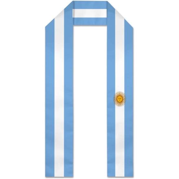 Argentina Flag Graduation Stole Graduate Shawl Sash Scraf Gift For Abroad Student International Study (Square)