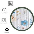 thumbnail image 6 of Cute Watercolor Floral Shower Curtain Sets,Blue Botanical Leaves Bathroom Curtains,Modern Minimalist White Bath Curtain, Waterproof Fabric with 12 Hooks 72x72 Inches, 6 of 7