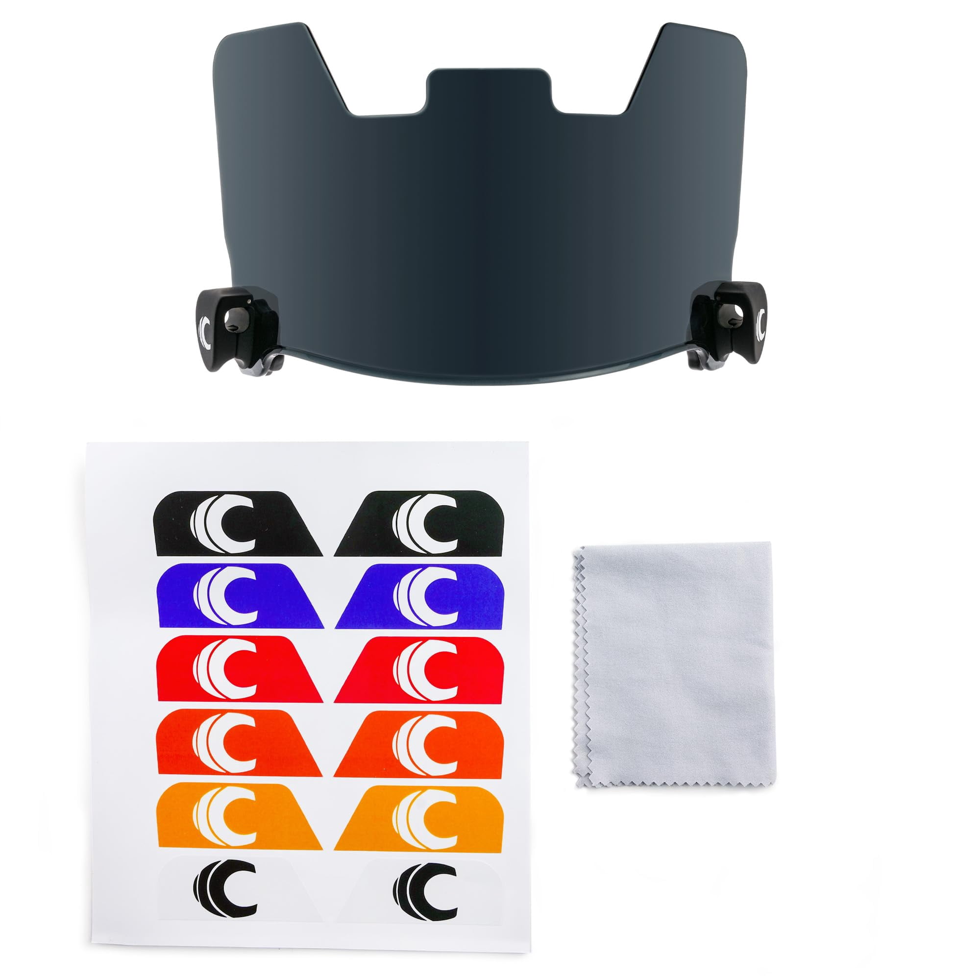 Cannon Sports Football Visor - Flat Lens Technology, UV Protection & Scratch-Resistant - Fits Adult & Large Youth Football Helmets (Black)