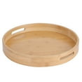 thumbnail image 2 of Oubit Tea Cup Tray,Round Bamboo Food Serving Bamboo Tray Serving Tray Elevated Design, 2 of 9