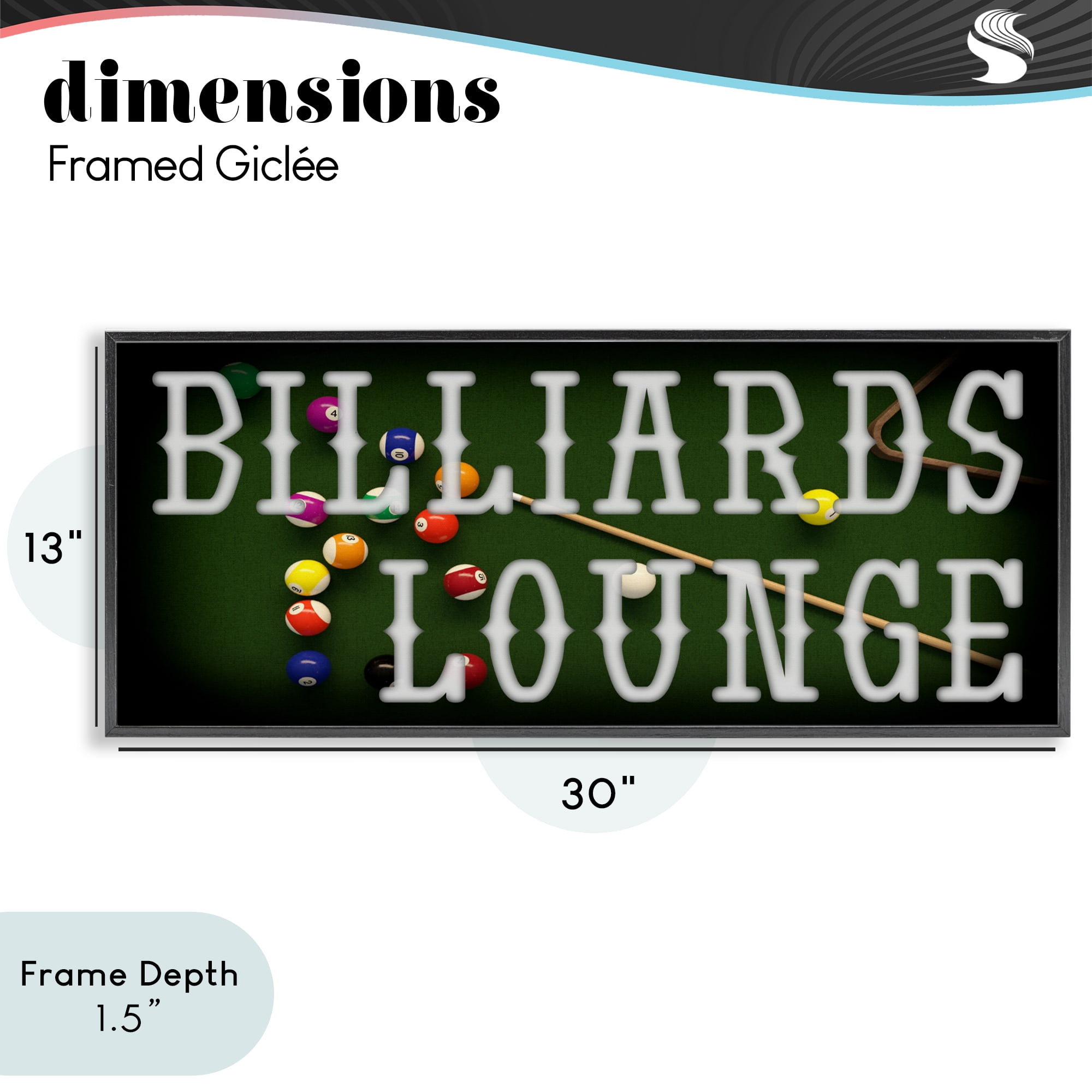 Stupell Industries Billiards Lounge Recreation Black Framed Giclee Art, design by Marcus Prime