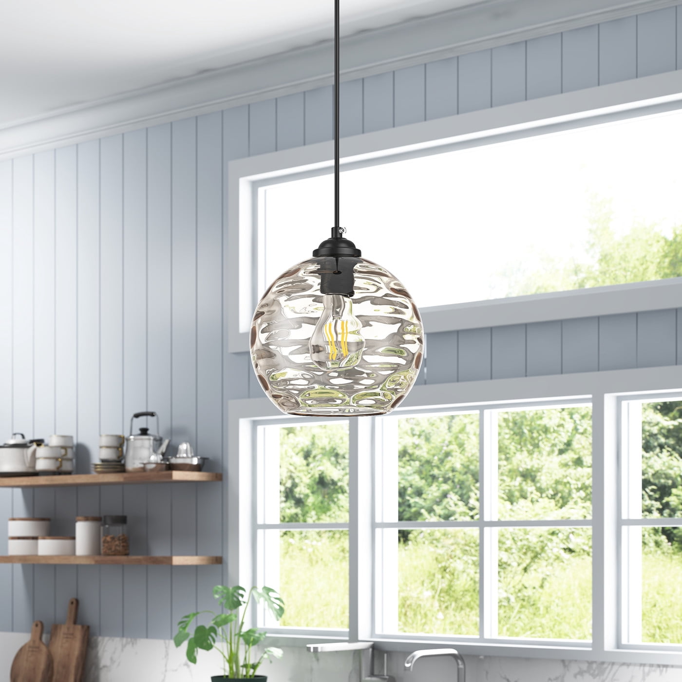 Aiwen Clear Glass Crystal Pendant Light Modern Home Light Fixture For Hallway Kitchen Island Living Room